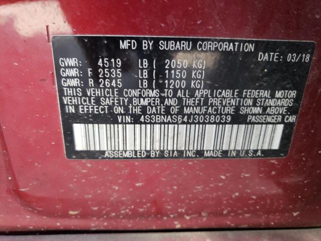 Photo 10 from auction – 2018 SUBARU LEGACY SPO with VIN 4S3BNAS64J3038039