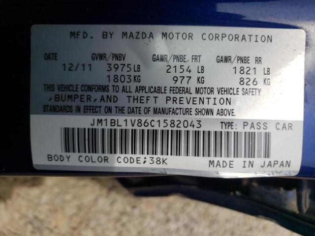 Photo 10 from auction – 2012 MAZDA 3 I with VIN JM1BL1V86C1582043