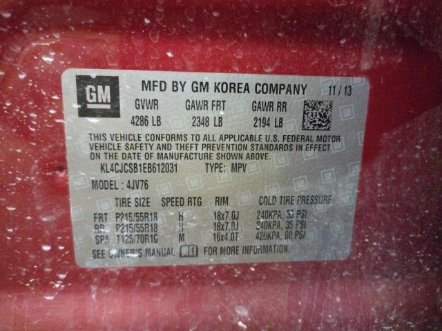 Photo 10 from auction – 2014 BUICK ENCORE with VIN KL4CJCSB1EB612031