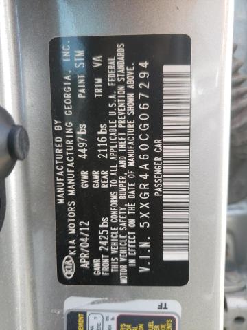 Photo 10 from auction – 2012 KIA OPTIMA SX with VIN 5XXGR4A60CG067294