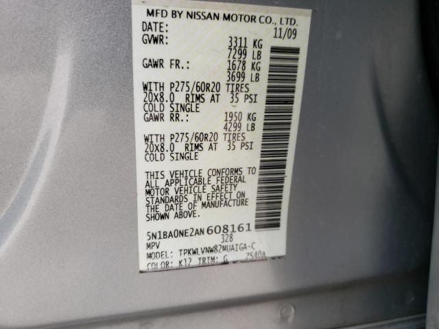 Photo 10 from auction – 2010 NISSAN ARMADA PLA with VIN 5N1BA0NE2AN608161