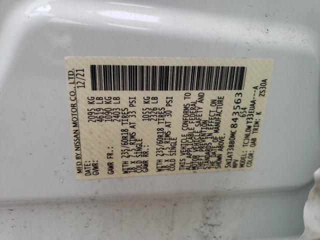 Photo 10 from auction – 2021 NISSAN ROGUE SV with VIN 5N1AT3BB0MC843563