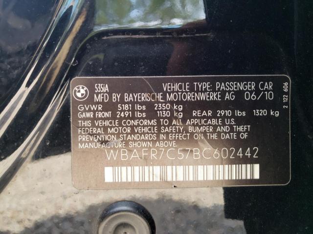 Photo 10 from auction – 2011 BMW 535 I with VIN WBAFR7C57BC602442