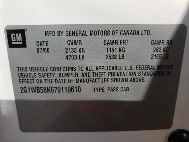 Photo 10 from auction – 2007 CHEVROLET IMPALA LS with VIN 2G1WB58K679119610
