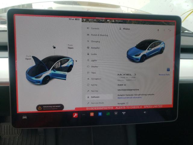 Photo 9 from auction – 2021 TESLA MODEL 3 with VIN 5YJ3E1EB5MF927016