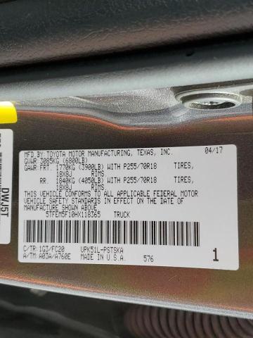 Photo 10 from auction – 2017 TOYOTA TUNDRA CRE with VIN 5TFEM5F10HX118365