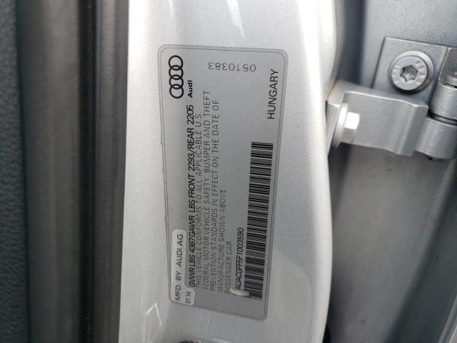 Photo 10 from auction – 2015 AUDI A3 PREMIUM with VIN WAUACGFF5F1003590