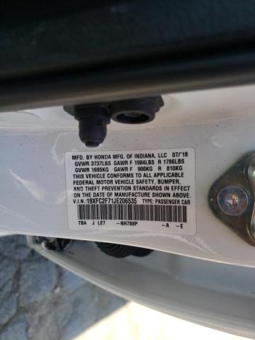 Photo 10 from auction – 2018 HONDA CIVIC EX with VIN 19XFC2F71JE206535