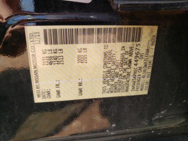 Photo 10 from auction – 2014 NISSAN MAXIMA S with VIN 1N4AA5APXEC449675