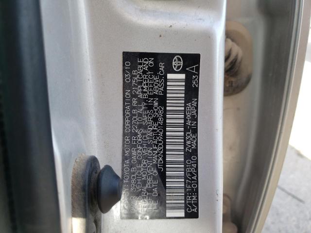 Photo 10 from auction – 2010 TOYOTA PRIUS with VIN JTDKN3DU9A0148982