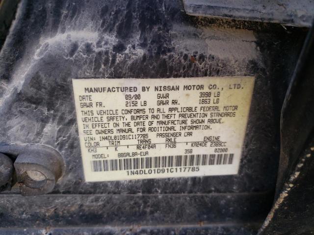 Photo 10 from auction – 2001 NISSAN ALTIMA XE with VIN 1N4DL01D91C117785