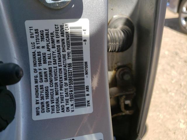 صورة رقم 10 من المزاد - 2011 HONDA CIVIC LX مع VIN 19XFA1F55BE037166