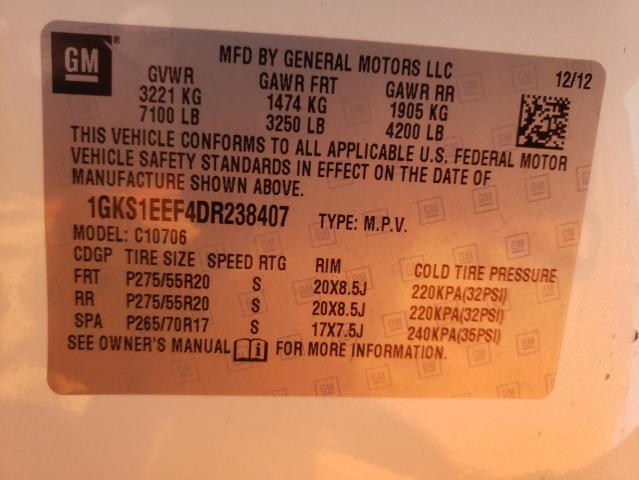 Photo 10 from auction – 2013 GMC YUKON DENA with VIN 1GKS1EEF4DR238407