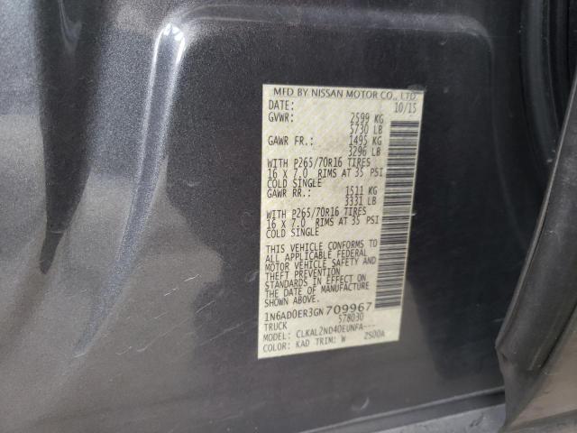 Photo 10 from auction – 2016 NISSAN FRONTIER S with VIN 1N6AD0ER3GN709967
