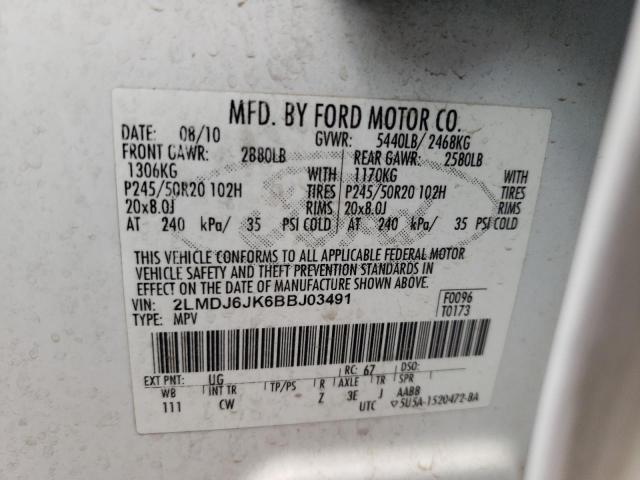 Photo 10 from auction – 2011 LINCOLN MKX with VIN 2LMDJ6JK6BBJ03491
