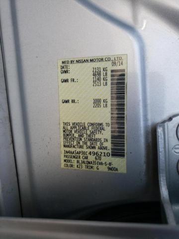 Zdjęcie 10 z aukcji – 2014 NISSAN MAXIMA S z VIN 1N4AA5AP3EC496210