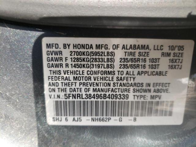 Photo 10 from auction – 2006 HONDA ODYSSEY EX with VIN 5FNRL38496B409339