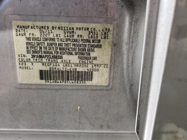 Photo 10 from auction – 2012 NISSAN SENTRA 2.0 with VIN 3N1AB6AP2CL608335