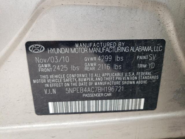 Photo 10 from auction – 2011 HYUNDAI SONATA GLS with VIN 5NPEB4AC7BH196721