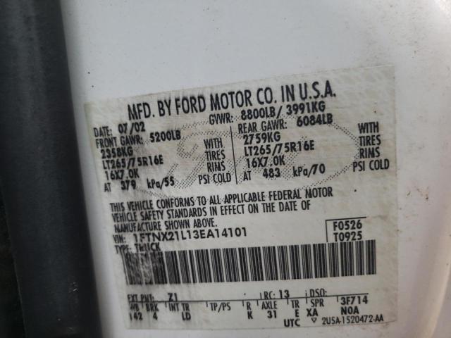Photo 10 from auction – 2003 FORD F250 SUPER with VIN 1FTNX21L13EA14101
