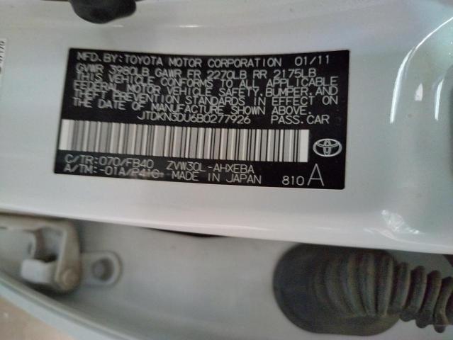 Photo 10 from auction – 2011 TOYOTA PRIUS with VIN JTDKN3DU6B0277926