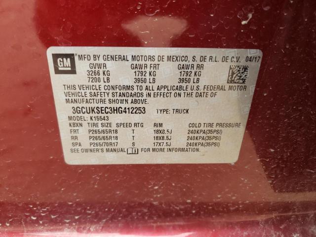 Photo 10 from auction – 2017 CHEVROLET SILVERADO with VIN 3GCUKSEC3HG412253