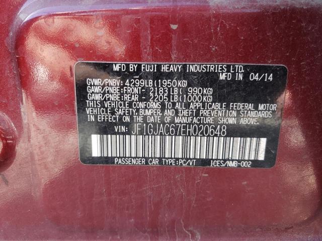 Photo 10 from auction – 2014 SUBARU IMPREZA PR with VIN JF1GJAC67EH020648