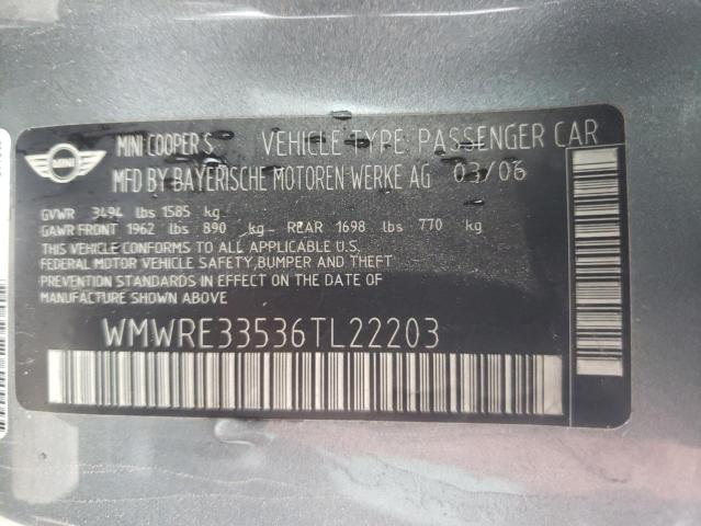 Photo 10 from auction – 2006 MINI COOPER S with VIN WMWRE33536TL22203