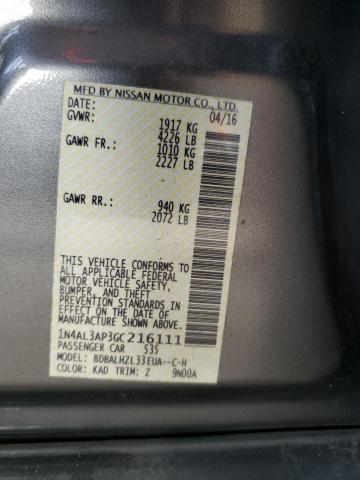 Photo 10 from auction – 2016 NISSAN ALTIMA 2.5 with VIN 1N4AL3AP3GC216111