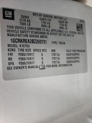 Photo 10 from auction – 2011 CHEVROLET silverado with VIN 1GCRKREA2BZ260731