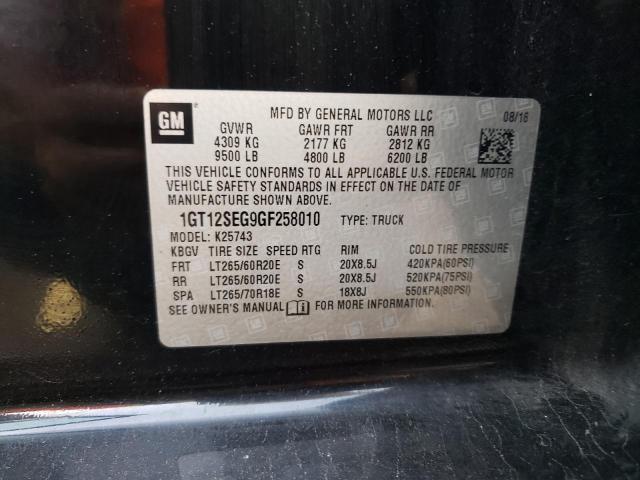 Photo 10 from auction – 2016 GMC SIERRA K25 with VIN 1GT12SEG9GF258010