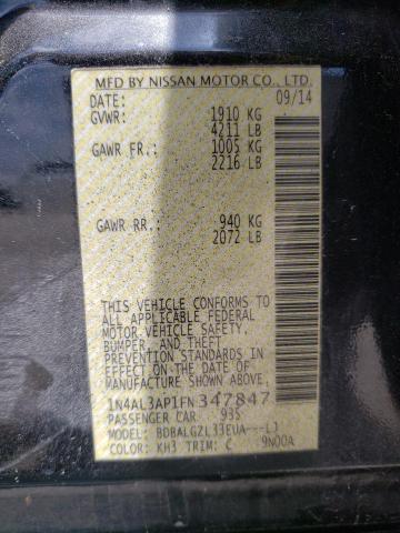Photo 10 from auction – 2015 NISSAN ALTIMA 2.5 with VIN 1N4AL3AP1FN347847