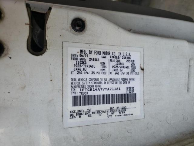 Photo 10 from auction – 1997 FORD RANGER SUP with VIN 1FTCR14A7VTA71181