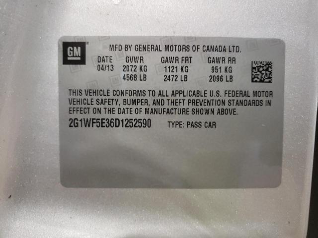 Photo 10 from auction – 2013 CHEVROLET IMPALA LS with VIN 2G1WF5E36D1252590