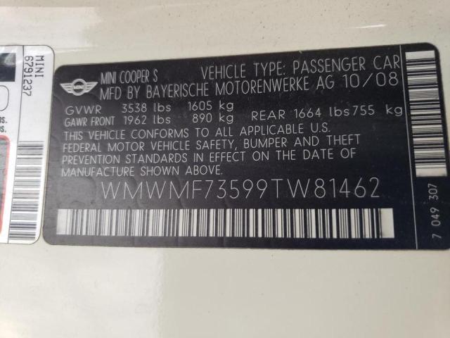 Photo 10 from auction – 2009 MINI COOPER S with VIN WMWMF73599TW81462