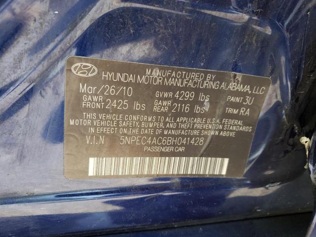 Photo 10 from auction – 2011 HYUNDAI SONATA SE with VIN 5NPEC4AC6BH041428