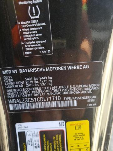 Фото 10 с аукциона – 2012 BMW 650 I с VIN WBALZ3C51CDL71710