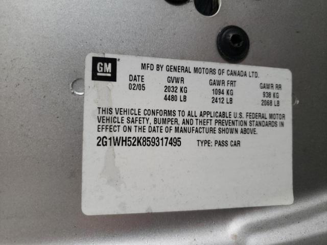 Photo 10 from auction – 2005 CHEVROLET IMPALA LS with VIN 2G1WH52K859317495