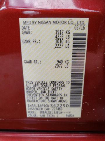 Photo 10 from auction – 2016 NISSAN ALTIMA 2.5 with VIN 1N4AL3AP5GN342250