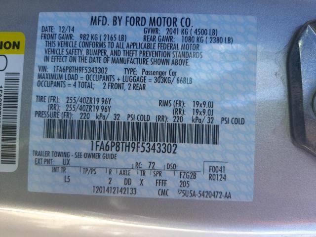 Photo 10 from auction – 2015 FORD MUSTANG with VIN 1FA6P8TH9F5343302