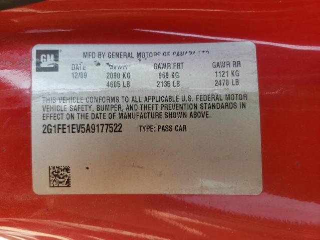 Photo 10 from auction – 2010 CHEVROLET CAMARO LS with VIN 2G1FE1EV5A9177522