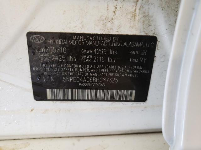Photo 10 from auction – 2011 HYUNDAI SONATA SE with VIN 5NPEC4AC6BH087325