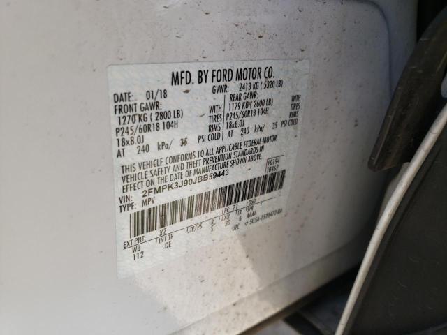 Photo 10 from auction – 2018 FORD EDGE SEL with VIN 2FMPK3J90JBB59443