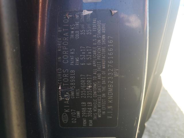 Photo 10 from auction – 2007 KIA SEDONA EX with VIN KNDMB233276166167
