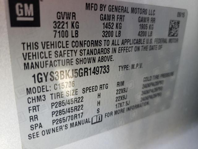 Photo 10 from auction – 2016 CADILLAC ESCALADE L with VIN 1GYS3BKJ5GR149733