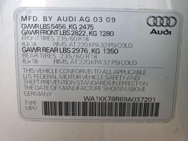 Photo 10 from auction – 2009 AUDI Q5 3.2 with VIN WA1KK78R69A037201