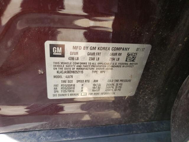 Photo 10 from auction – 2017 BUICK ENCORE PRE with VIN KL4CJASB2HB252115