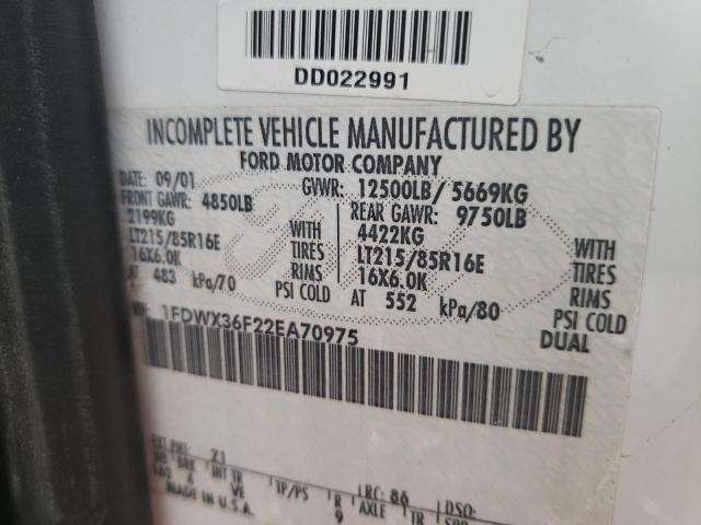 Photo 10 from auction – 2002 FORD F-350 with VIN 1FDWX36F22EA70975