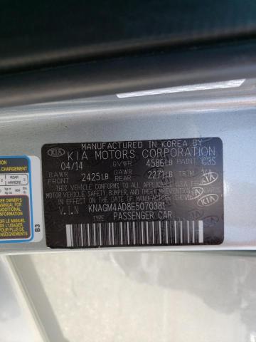 Photo 10 from auction – 2014 KIA OPTIMA HYB with VIN KNAGM4AD8E5070381