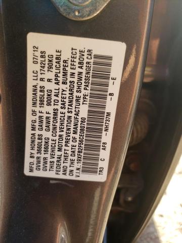 Photo 10 from auction – 2012 HONDA CIVIC LX with VIN 19XFB2F56CE080760